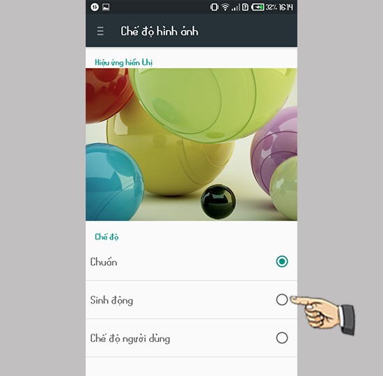 ​Chọn chế độ hiển thị